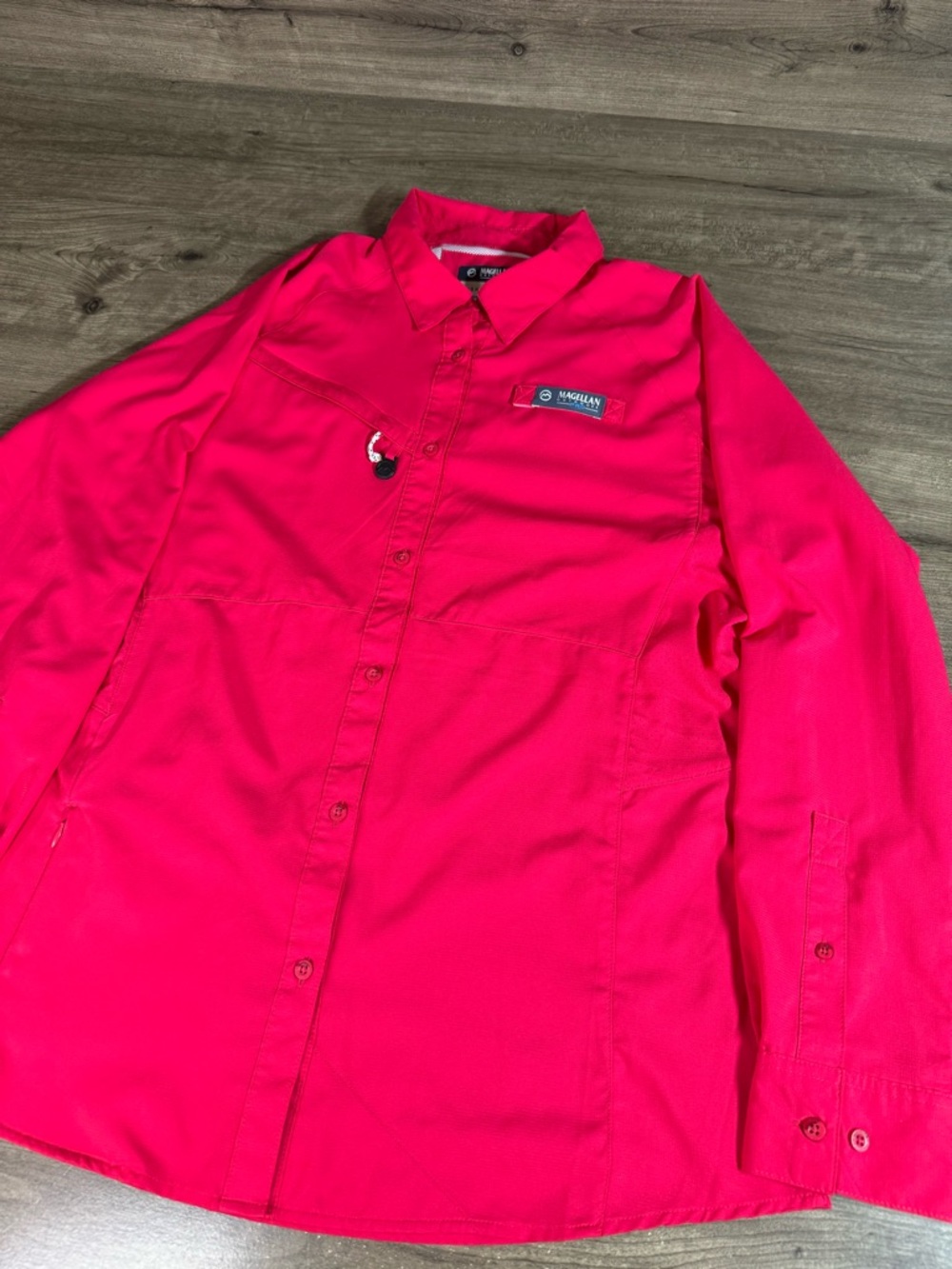 Magellan Outdoors Pros Semi-Fitted Fish Long Sleeve Button Down Shirt Size XL - Picture 2 of 6